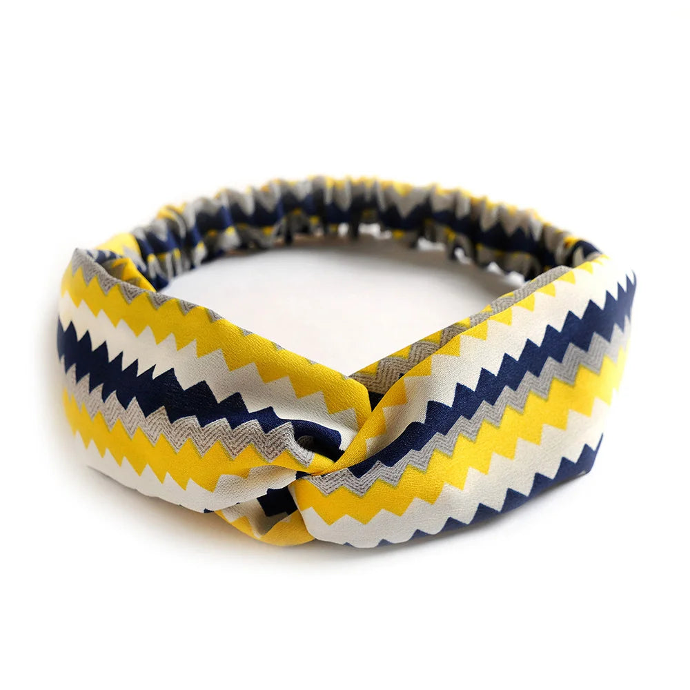 Fashion WomenFloral Headband Hair Accessories Leopard Cross Knotted Bow Chiffon Hair Band Girls Headdress Ladies Hoop Headwear
