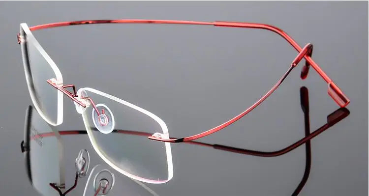 Titanium Alloy Ultra-Elastic Frameless Metal Glasses Frame for Men and Women, Rimless Myopia Prescription Glass Frames FJ868