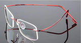Titanium Alloy Ultra-Elastic Frameless Metal Glasses Frame for Men and Women, Rimless Myopia Prescription Glass Frames FJ868