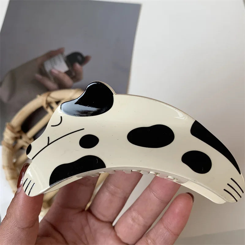 Fun Acetic Puppy Hair Clip Spotted Dog Rhinestone Shark Clip Cute Cartoon Animal Grab Clip Hairpin Women Hair Accessories Gifts