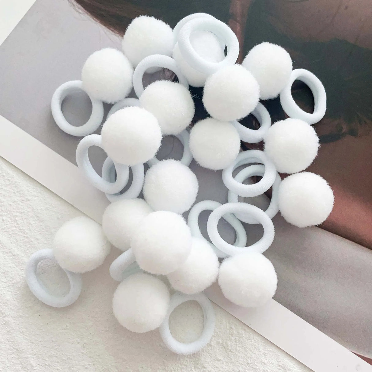 10pcs Kids Elastic Hair Bands Girls Plush Ball Rubber Band For Children Sweets Scrunchie Hair Ties Clip Baby Hair Accessories