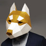 3D Paper Mold Dog Husky Head Mask Headgear Animal Model Halloween Cosplay Props Woman Men Party Role Play DIY Craft Masks