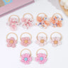 10Pcs/Set Girls cute Hair Loop Childrens Hair Ties with Flowers Elastics Ponytail Holders Pigtails Rubber Band Hair Accessories