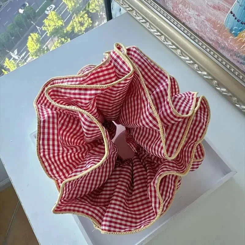 Fashion Lace Scrunchies Romantic Elastic Hair Bands Girl Solid Ponytail Holder Tie Headwear Hair Rope for Women Hair Accessories