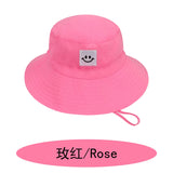 SMILE Baby Sunhat Summer Spring Kids Bucket Hat For Girls Boys Children Big Visor Cotton Sun Cap Beach Travel Panama Hats Caps
