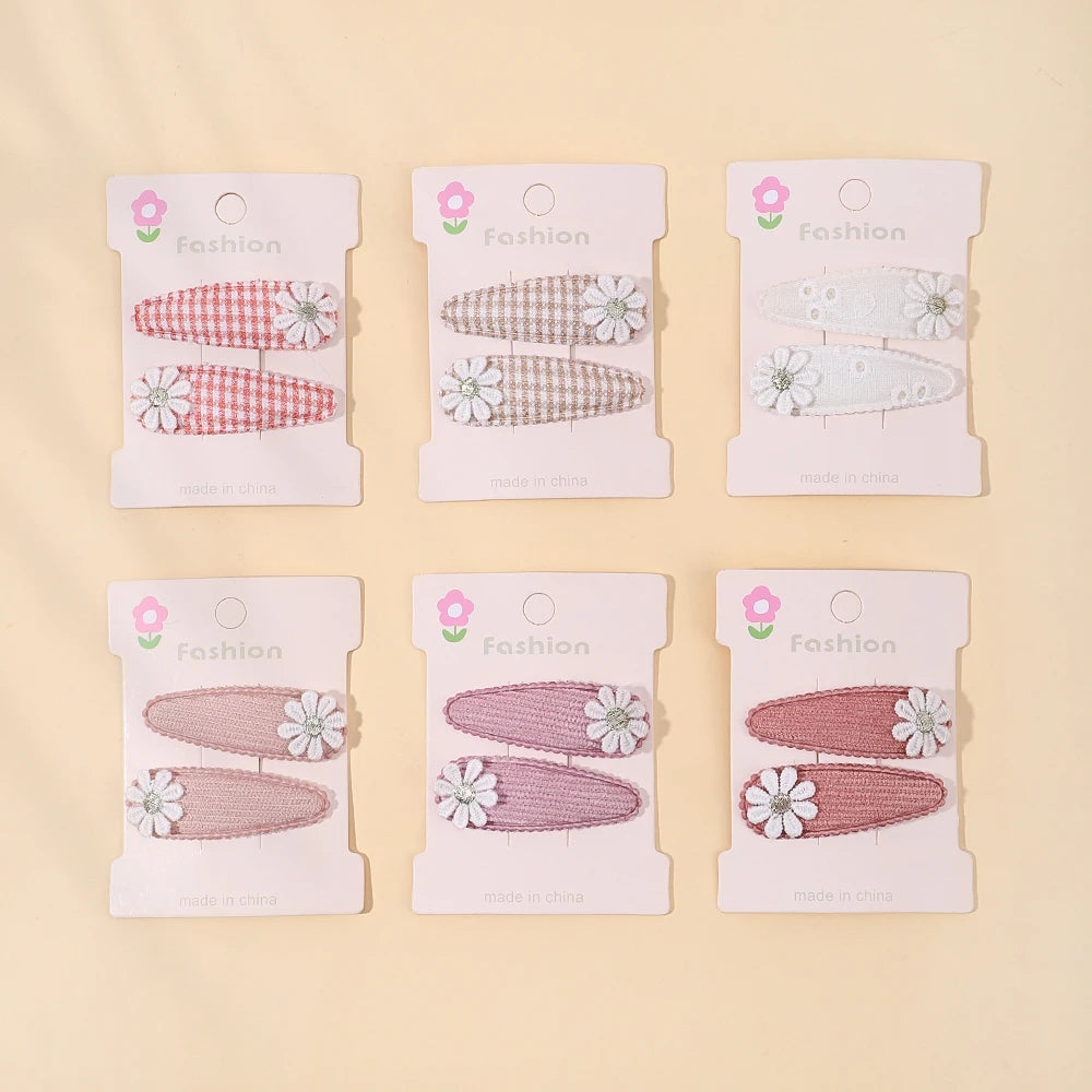 1pcs Ins Daisy Flower Hair Clips Baby Girl Hairpins for Kids Lace White Barette Princess Hooks Infant Accessories Korean
