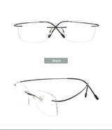Titanium Large Size Lightweight Rectangular Men and Women Colored Flexible Rimless Glasses Frame For Myopia Prescription Lenses