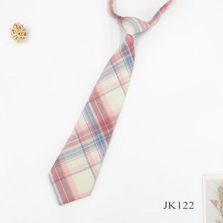 Lazy JK Ties Women Plaid Neck Tie Girls Japanese Style for Jk Uniform Cute Necktie Plaid Uniform School Accessories