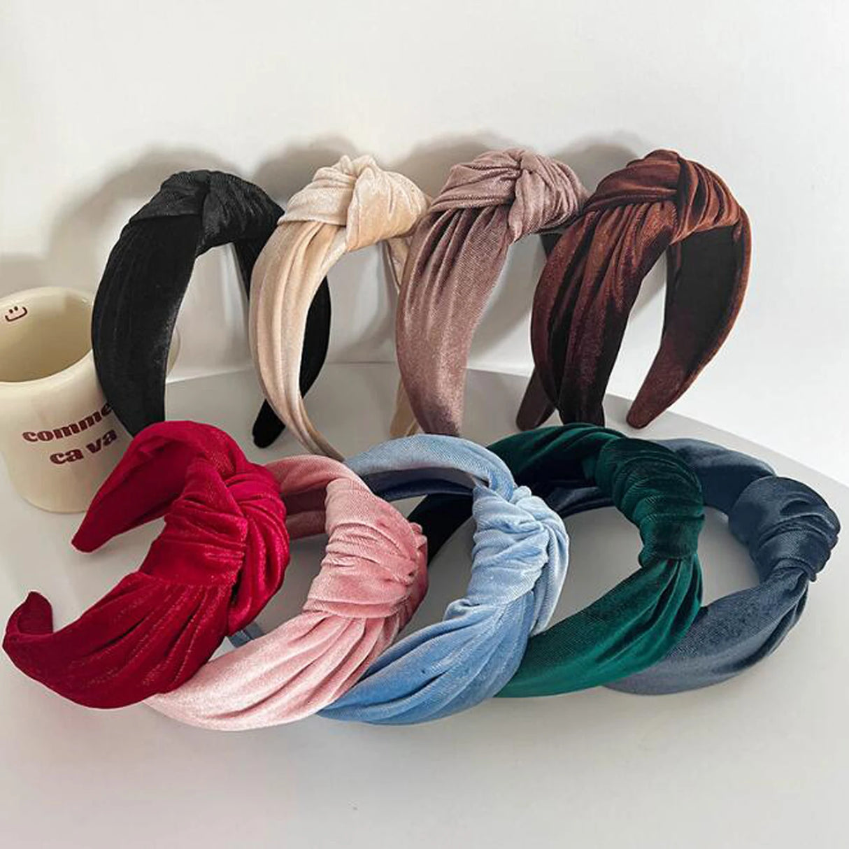 PROLY New Fashion Hairband For Women Solid Color Wide Side Headband Warm Canary Velvet Turban Winter Hair Accessories Wholesale