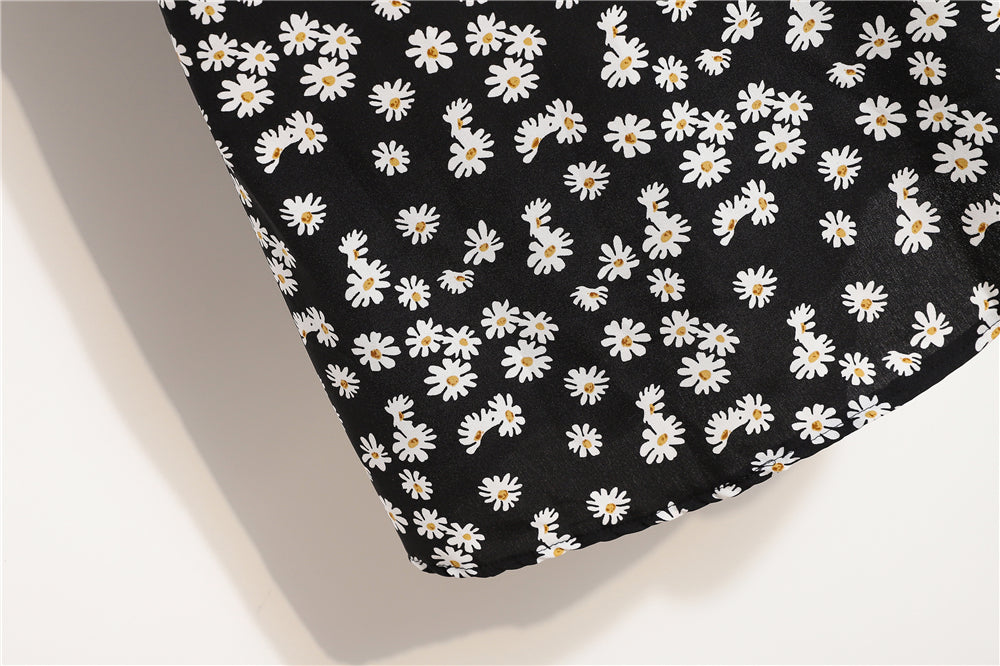 Mini robes d'été pour femmes, mode féminine, imprimé floral, en mousseline de soie, froncée, manches courtes bouffantes, robe décontractée