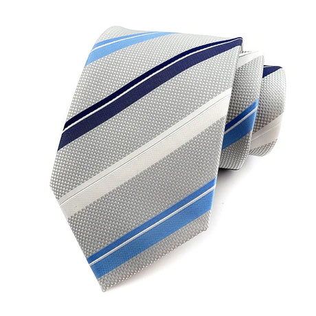 New 8cm Mens Tie Striped Patterned Man Necktie Neck Tie Jacquard Woven Ascot Cravat Neckwear For Gentleman Wedding  Party