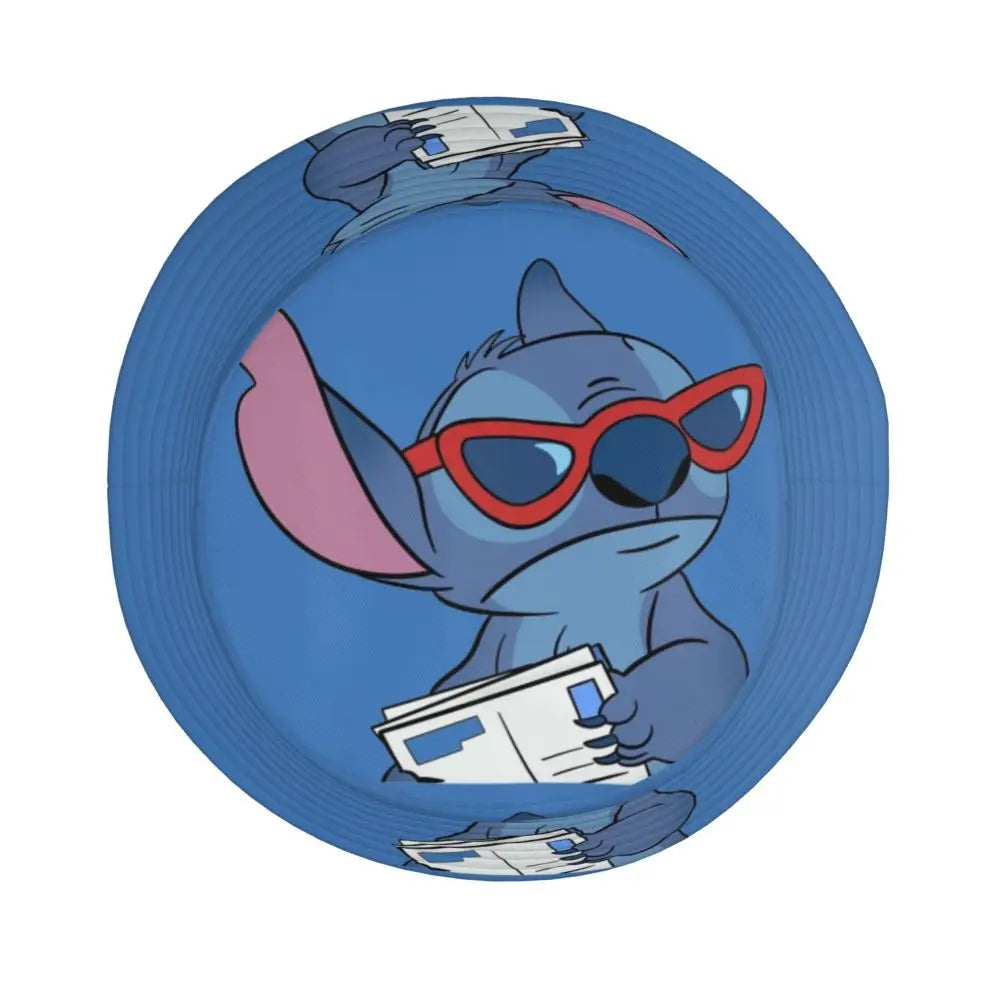 Unisex Kawaii Bucket Hats Funny Stitch Cartoon Accessories Bob Hat For Beach Headwear Lightweight