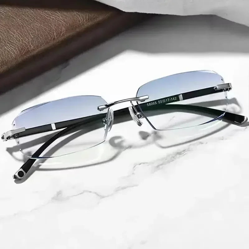 Luxury Blue Light Blocking Reading Glasses Women Men Cutting Frame Presbyopia Eyeglasses HD Lens Farsighted Prescription Eyewear