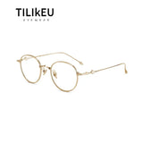 2024 Pure Titanium Frame Round Retro Fashion Men Women Eyeglasses Frame Anti-blue Light Glasses Designer Korean Glasses Frames