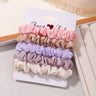 5Pcs/Set Simple Solid Color Elastics Hair Ties for Women Thick Hair Soft No Hurt Hair Ponytail Holder Hair Rope Hair Accessories