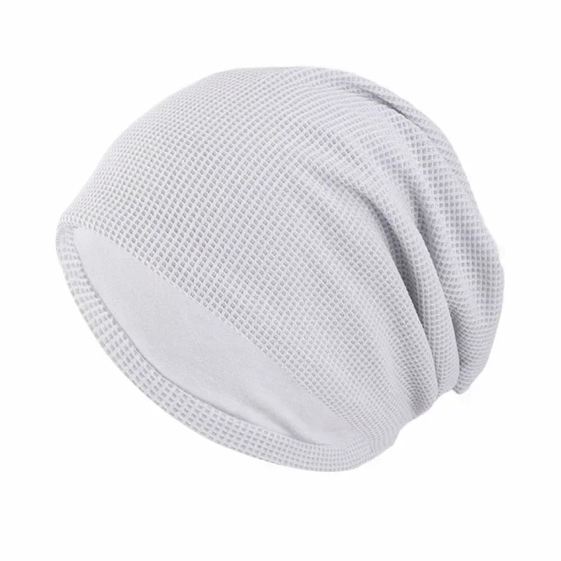 Women Men Sleeping Hat Baggy Beanie Satin Lined Night Unisex Sleep Cap Hair Care Bonnet Hair Loss Nightcap Pullover Hat Headwear