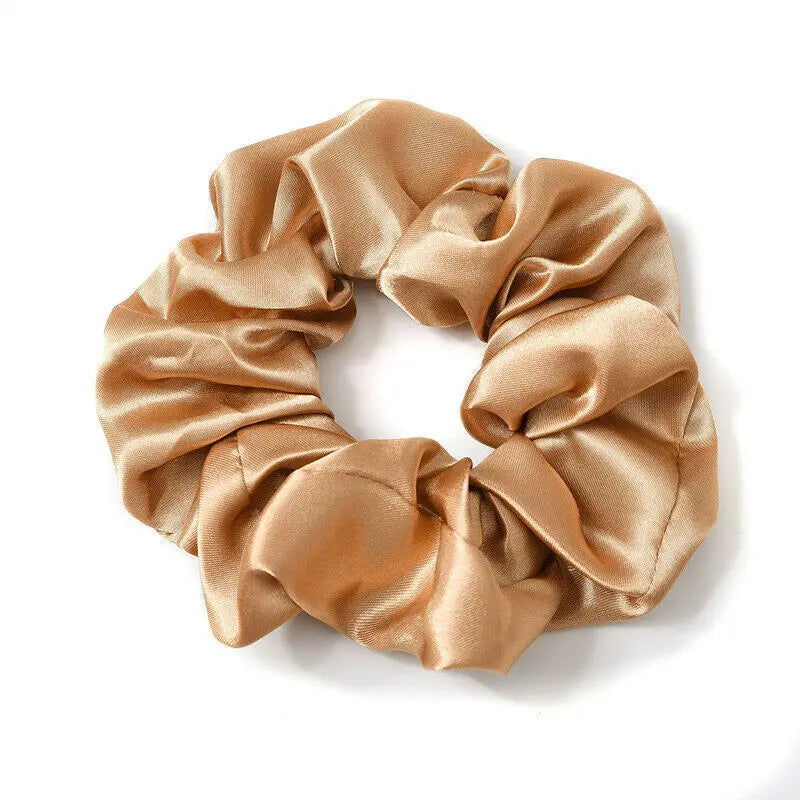 Korean Woman Big Elegant Silk Elastics Hair Band Girls Solid Color Scrunchies Hair Ties Ladies Ponytail Hold Hair Accessories