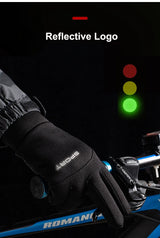 Windproof and Waterproof Outdoor Gloves Touch Screen Thumb and Index Finger Fingertips Warm Gloves for Running Cycling