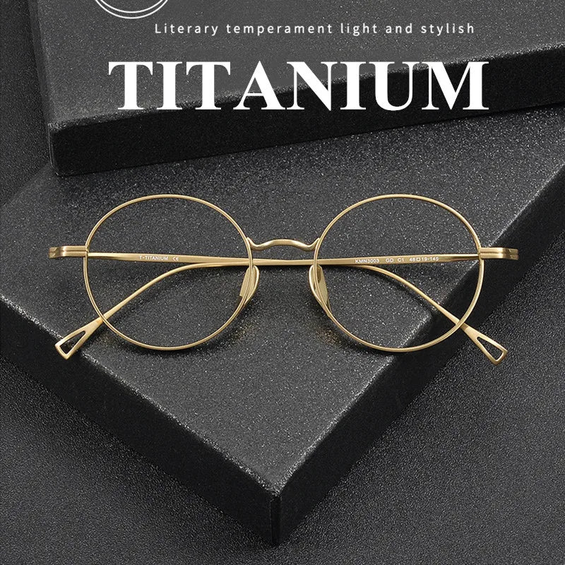 2025 NEW Titanium Handmade Glasses Frame Round Oval Retro Glasses For Men Reading Glasses Frames For Myopia For Women KMN-3003