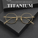 2025 NEW Titanium Handmade Glasses Frame Round Oval Retro Glasses For Men Reading Glasses Frames For Myopia For Women KMN-3003