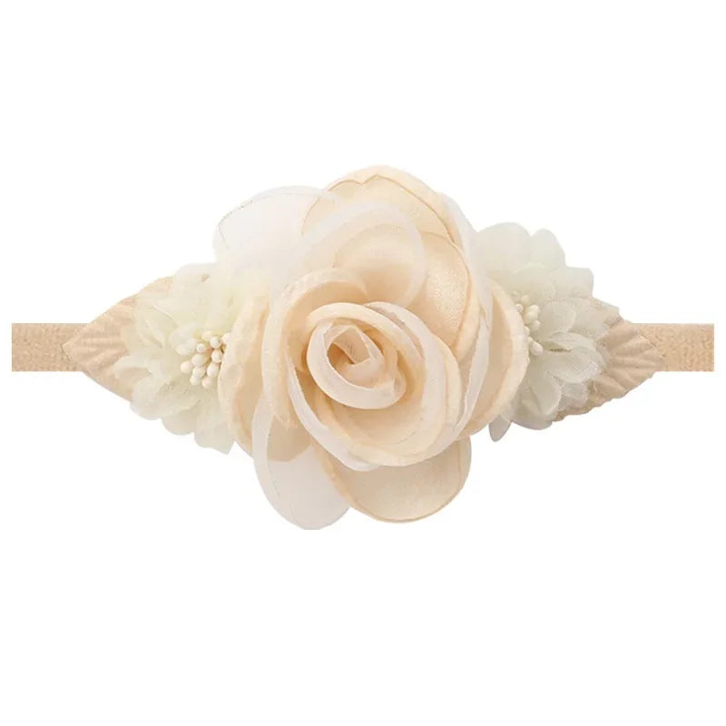 Baby Headband Flowers For Girls Cute Elastic Floral Hair Bands Newborn Toddler Headwear Nylon Headbands Kids Hair Accessories