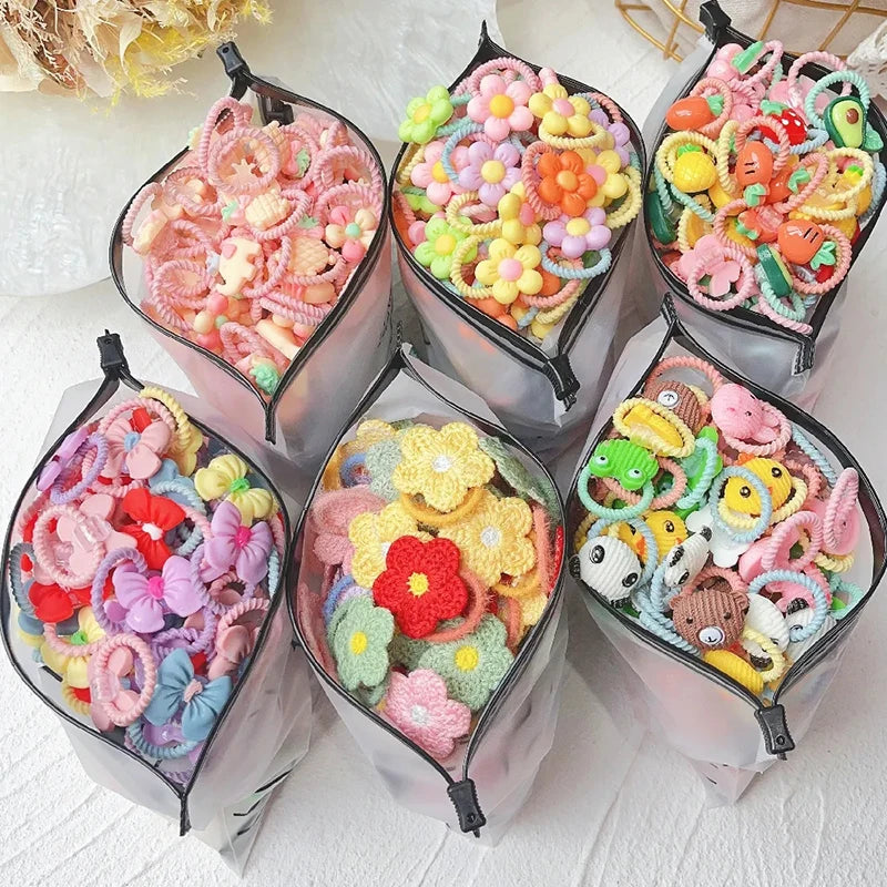 20Pcs/Set infant Cute Bowknot Headbands Girls Elastic Hair Bands Bows Headwear for Kids Cartoon Ornaments Gift Hair Accessories