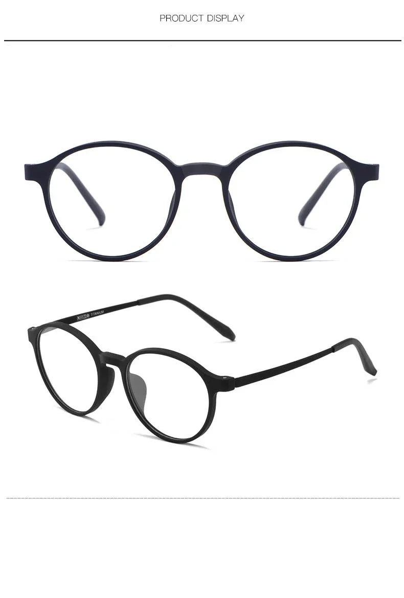 Ultralight Fashion Retro Round Glasses Frames Women TR90 Titanium Optical Prescription Men's Eyeglasses Frame H3050