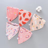 5pcs Baby Saliva Towel Triangle Scarf Pure Cotton Bandana Waterproof Bibs Newborn Boys Girls Absorbent Cloth Bib Saliva Scarf