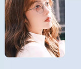 2024 Pure Titanium Frame Round Retro Fashion Men Women Eyeglasses Frame Anti-blue Light Glasses Designer Korean Glasses Frames