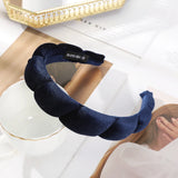 Retro Hair Hoops Wide Velvet Twist Sponge Headband Bezels Hairbands for Women Girl Wavy Braided Headbands Hair Accessories