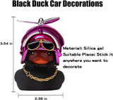 Car Duck Auto Interior Decoration Car Ornaments Rubber Duck With Helmet Bicycle Road Bike Motor Kids Toy Bike Accessories
