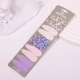 10Pcs/set 2.2'' Printed Embroidery Waterdrop Shape Hair Clips For Cute Girls BB Hairpin Barrettes Headwear Kids Hair Accessories