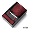 Gravatas For Men Luxury  Tie Hanky Pocket Squares Cufflink Set Necktie Box Male Brown April Fool's Day