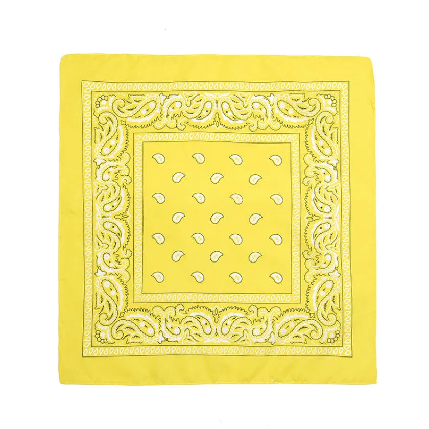 Fashion Hip Hop Bandana Kerchief Unisex Black Hair Band Neck Scarf Headwear Wrist Wraps Head Square Scarves Print Handkerchief