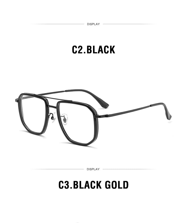 Vintage Titanium Eyeglasses Frame Men Square Myopia Prescription Glasses Women Retro Optical Luxury Brand Glasses Frame Eyewear