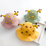 Cartoon Giraffe Baby Fisherman Cap Cute Deer Bucket Hat for Toddler Boy Girl Summer Soft Cotton Kids Sun Visor Hats
