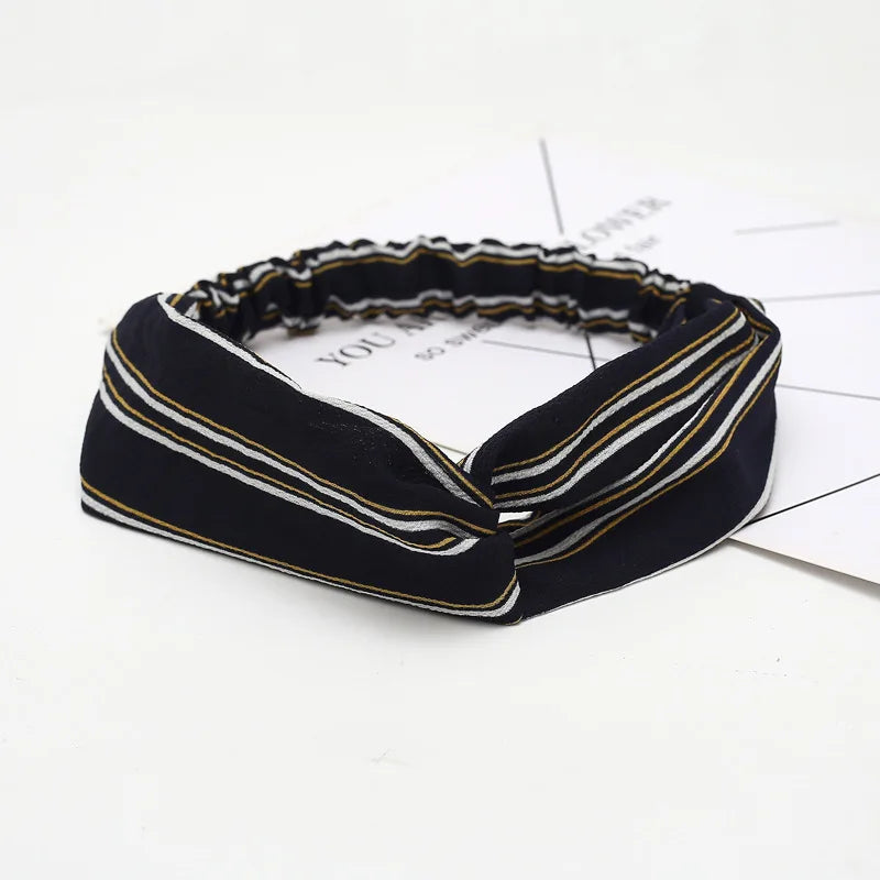 Women Headband New Fashion Hair Bands Bohemian Cross Elastic Hair Band For Ladies Black Purple Female Head band Hair Accessories