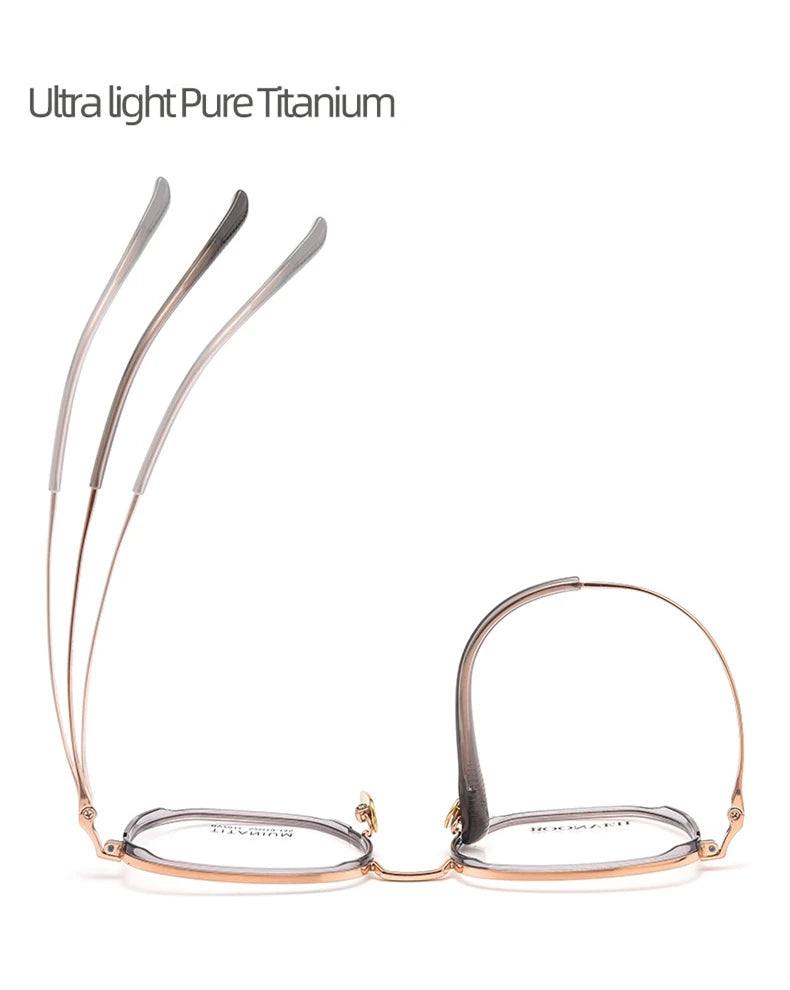 High Quality Ultralight Pure Titanium Glasses Frame for Men and Women Fashionable Retro Eyeglasses Optical Prescription Eyewear