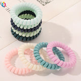 High Elasticity Telephone Coil Hairbands Women Spiral Hair Ties Girls Hair Rings Rope Solid Color Hair Accessories Gum Scrunchy