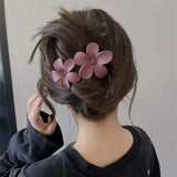 4Pcs Flower Hair Clips Fashion Matte Black Floral Hairpins Hair Claw Clips Non-Slip Hair Clamps Grab Elegant Hair Accessories