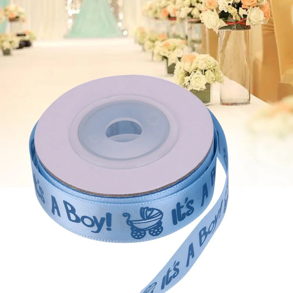 10Yards/Roll IT'S A BOY/GIRL Satin Ribbons Favors Ribbon for Kids Baby Birthday Party Supplies Baby Shower Decoration