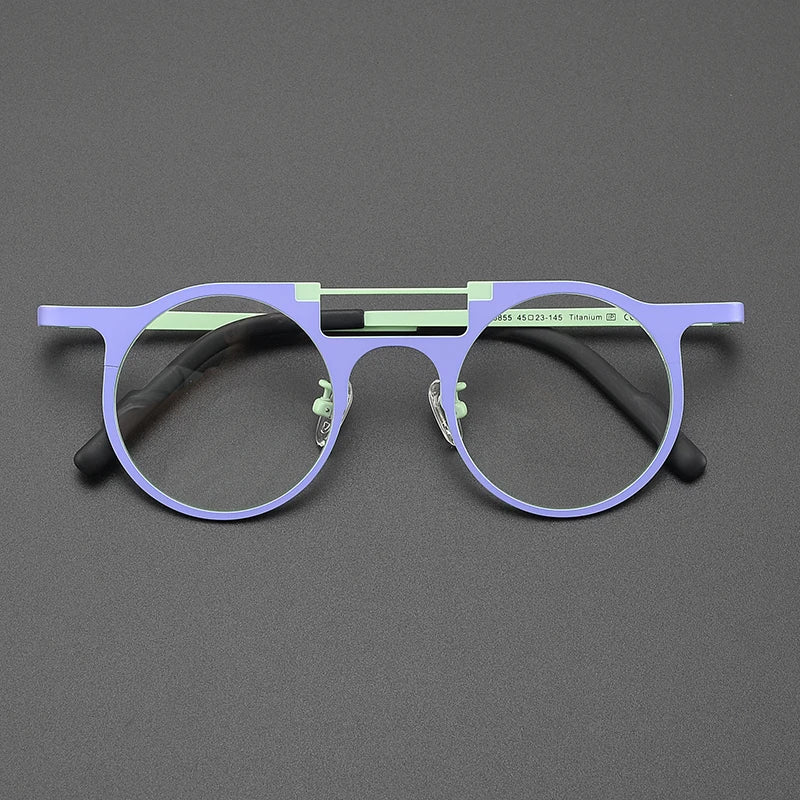High-quality niche multi-color glasses frame literary fashion retro round ultra-light pure titanium hip hop trend optical glasse