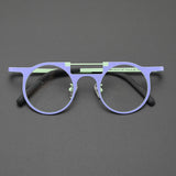 High-quality niche multi-color glasses frame literary fashion retro round ultra-light pure titanium hip hop trend optical glasse