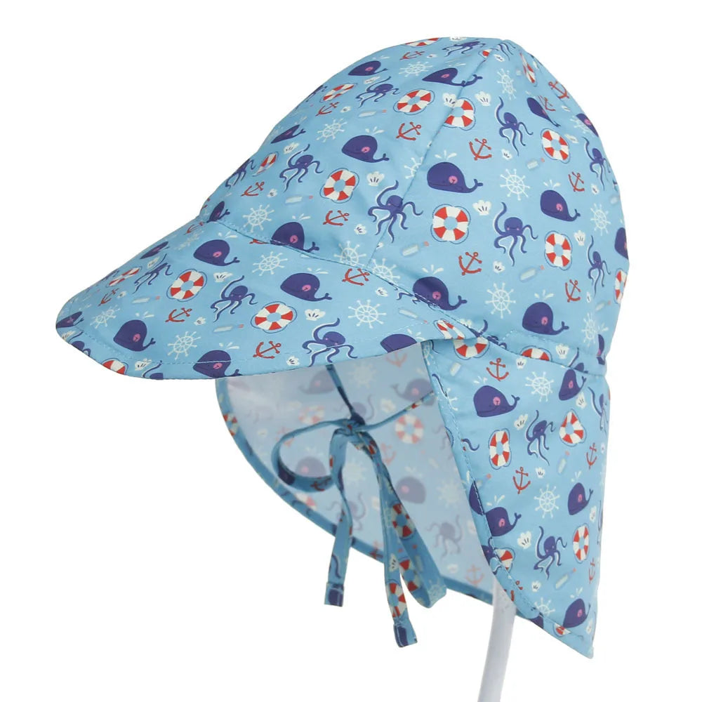 2023New Summer Baby Sun Hat Baby Girls Boys Caps Cartoon Panama Children's Hat UV Protection Travel Beach Kid Bucket Hat SPF 50+