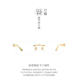 Frameless Horn Pure Titanium Glasses Frame with High-grade Natural White Horn Temples Can Be Matched with Myopia and Presbyopia.