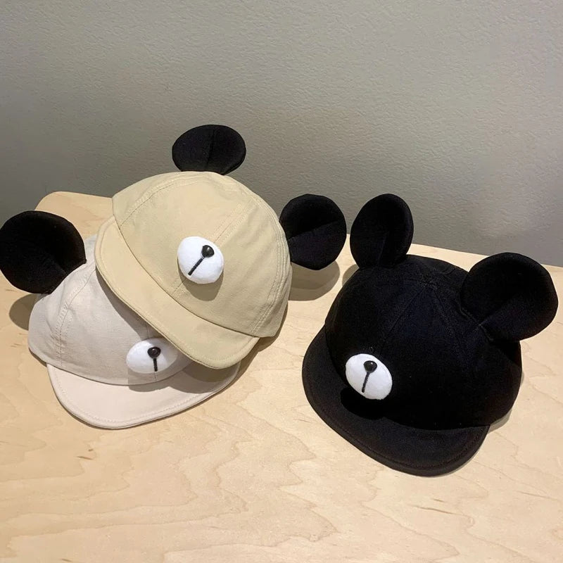 Cute Bear Ear Baby Hat Kids Boy Girl Soft Cotton Peaked Bonnet Caps Children Cartoon Casual Sun Visor Hats