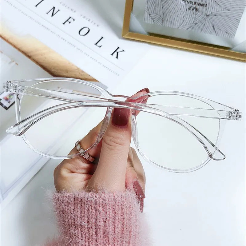 Transparent Anti-blue Light Glasses Oval Frame Computer Glasses Women Men Eyewear Blocking Glasses Optical Spectacle Eyeglases