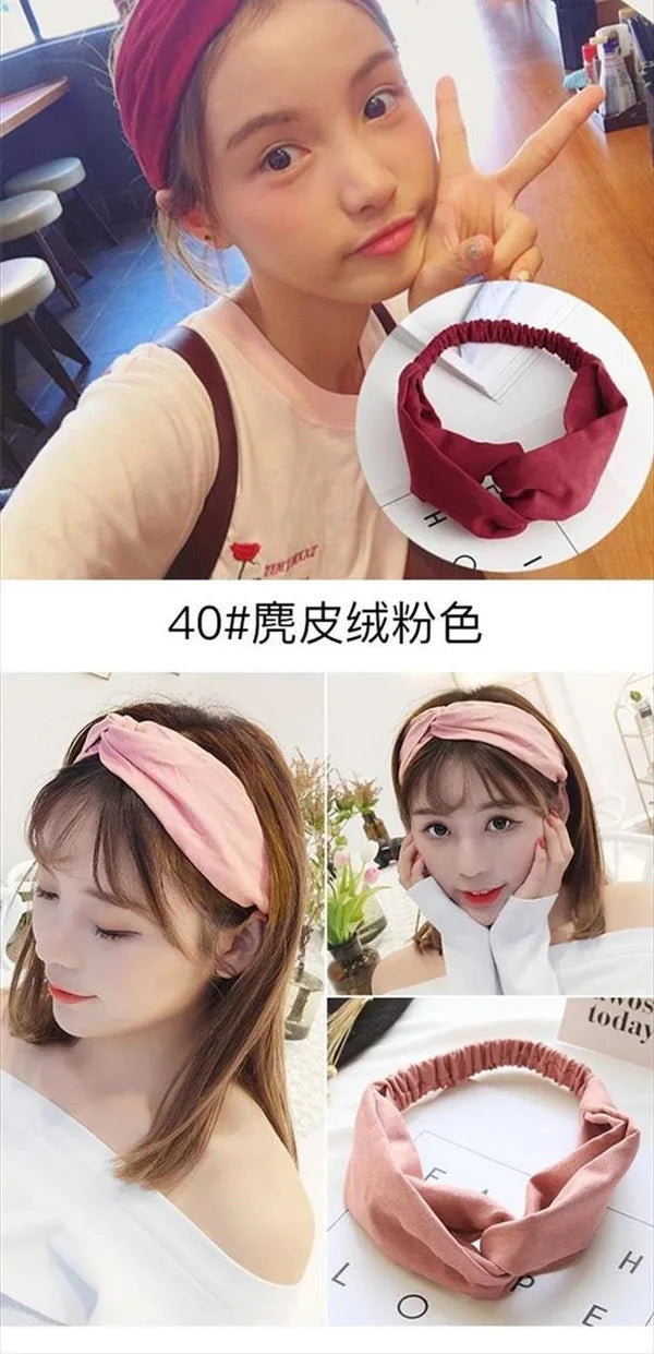 Cross elastic headband chiffon silk headband ladies headband hair accessory sports face wash