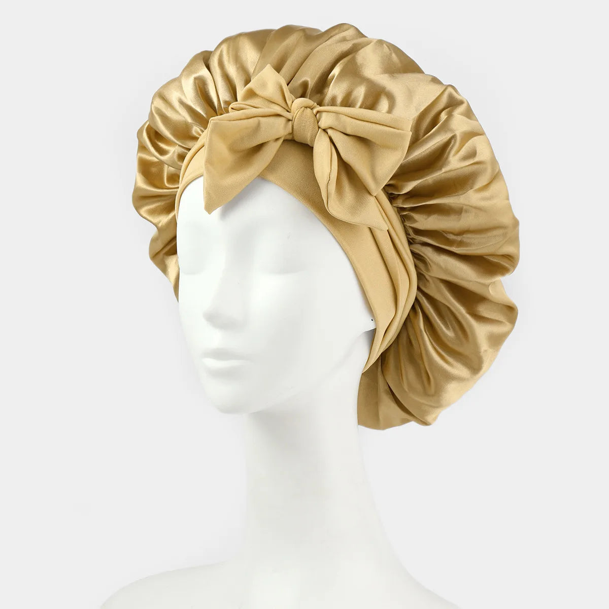 Europe and the United States selling style color cloth streamer round hat bow imitation silk women's nightcap beauty hair care h