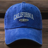Fashionable Versatile Washed Letters Solid Color Embroidered Baseball Cap For Men Wide Brimmed Casual Sports Cap For Women